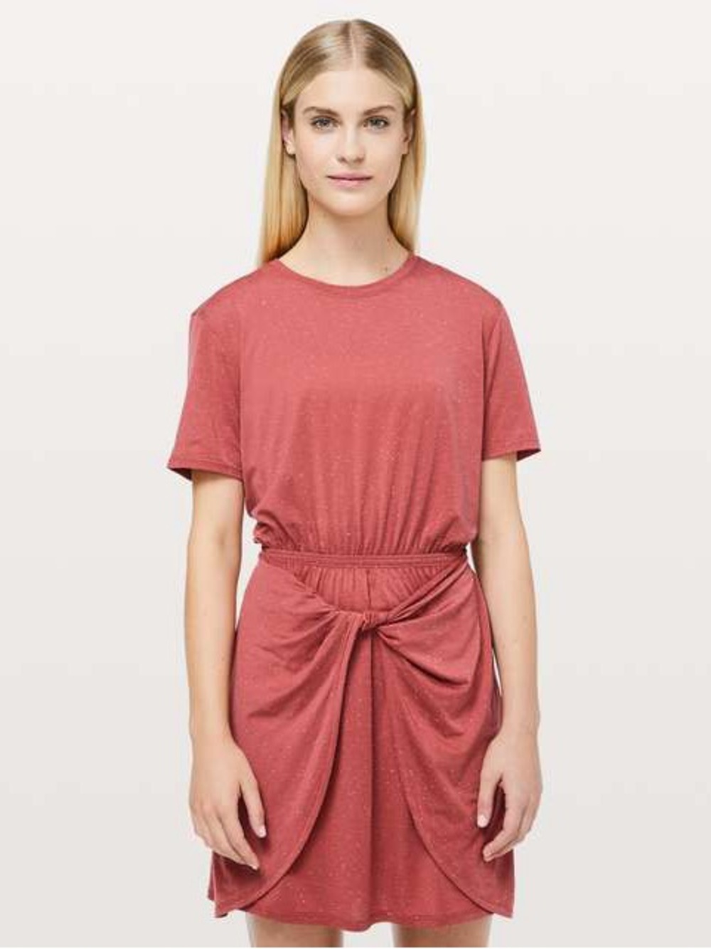 lululemon athletica Knot-Waist Short Sleeve Tee Unwind Your Mind Dress Size 2